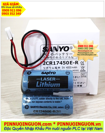Sanyo 2CR17450E-R (2viên ghép đôi); Pin nuôi nguồn Sanyo 2CR17450E-R-CN-10 4400mAh /X.xứ NHẬT